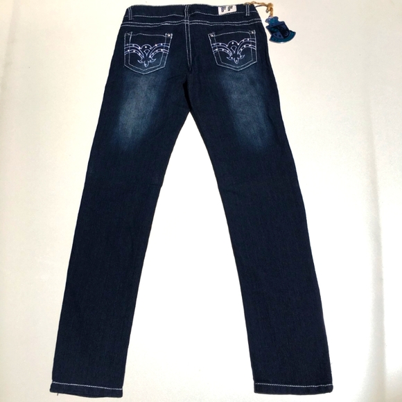 F.F. Blue Jeans White Stitch Size 8 - Picture 4 of 7